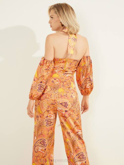 GUESS top cabo paisley con hombros descubiertos mujer 0P8X1612 cabo paisley vestir