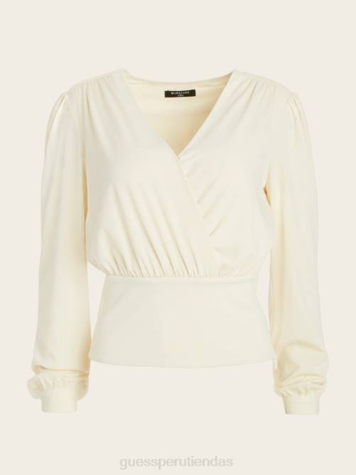 GUESS top celeste de manga larga mujer 0P8X1434 playa de arena vestir