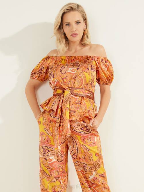 GUESS top con hombros descubiertos y estampado Penny mujer 0P8X1443 cabo paisley vestir