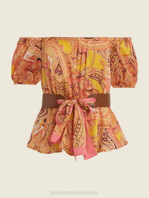 GUESS top con hombros descubiertos y estampado Penny mujer 0P8X1443 cabo paisley vestir