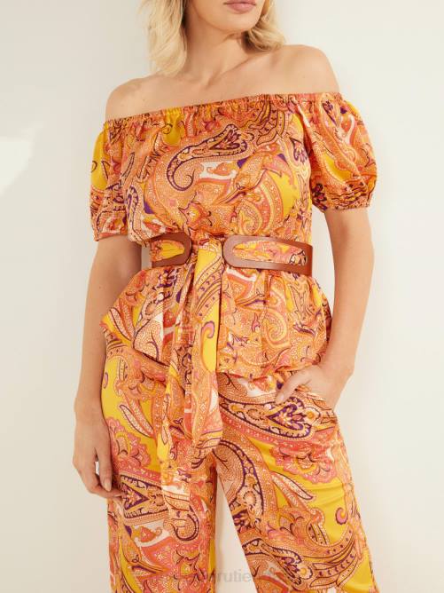 GUESS top con hombros descubiertos y estampado Penny mujer 0P8X1443 cabo paisley vestir