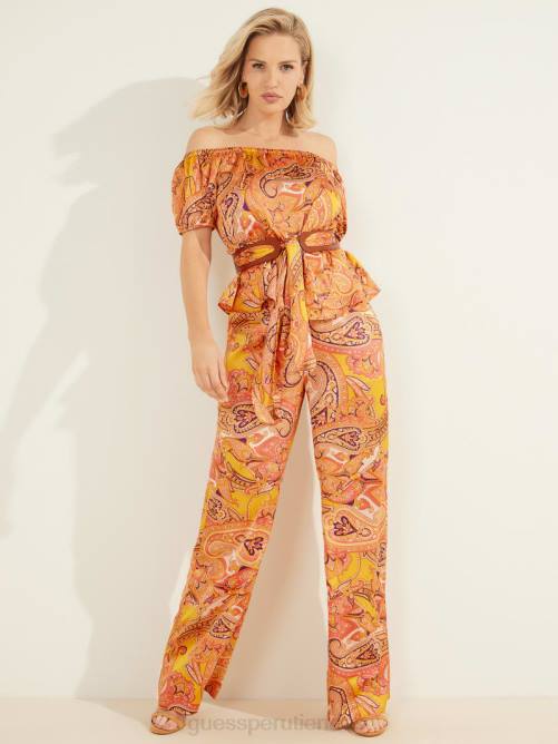 GUESS top con hombros descubiertos y estampado Penny mujer 0P8X1443 cabo paisley vestir