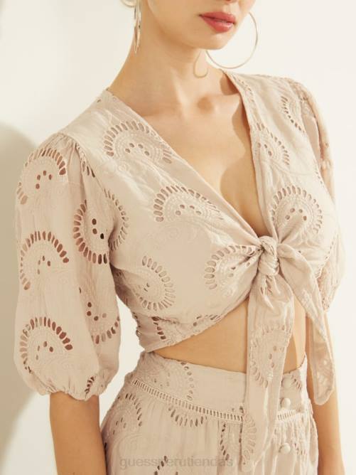 GUESS top con ojales silvia mujer 0P8X1688 cemento vestir