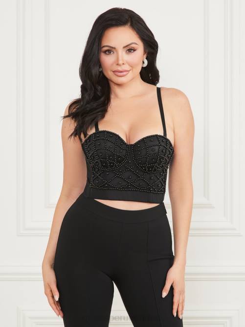 GUESS top corpiño lea mujer 0P8X972 negro azabache multicolor vestir