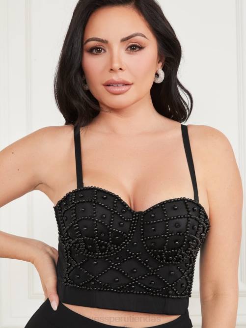 GUESS top corpiño lea mujer 0P8X972 negro azabache multicolor vestir