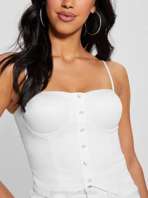 GUESS top corsé esmerilado mujer 0P8X955 blanco puro vestir