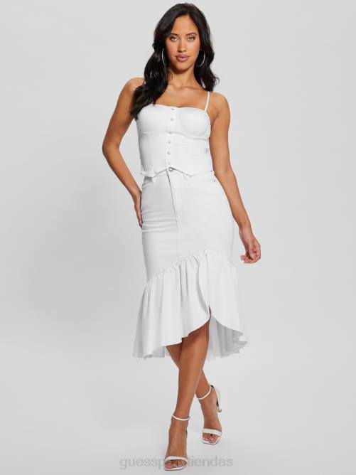 GUESS top corsé esmerilado mujer 0P8X955 blanco puro vestir