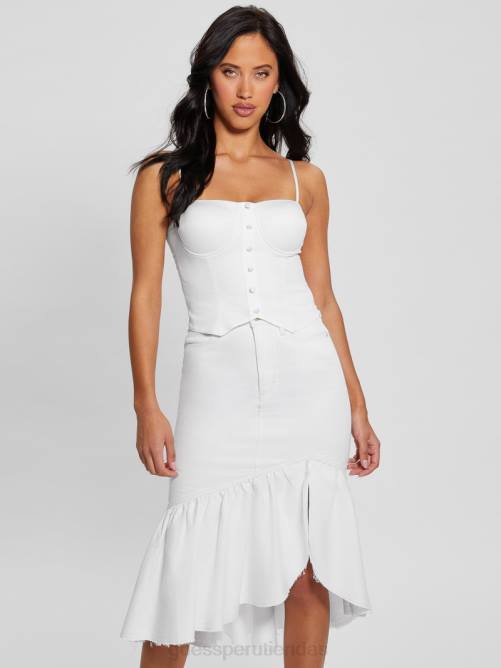 GUESS top corsé esmerilado mujer 0P8X955 blanco puro vestir