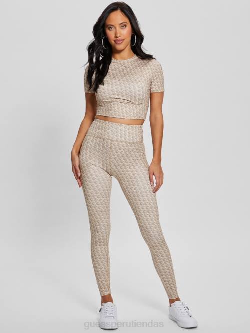 GUESS top corto con logomanía ecológica mujer 0P8X1135 pequeño gj marrón vestir