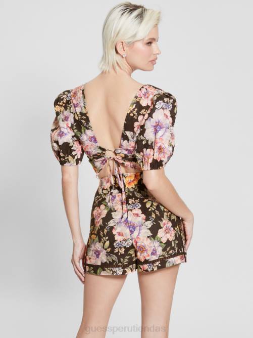 GUESS top corto eco cassandra abullonado floral mujer 0P8X1219 ciaobella vestir
