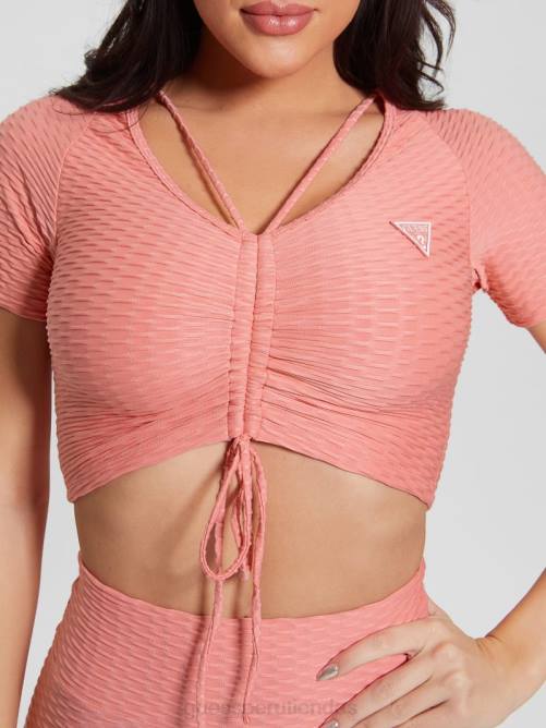 GUESS top corto eco delma activo mujer 0P8X1123 rosa alto vestir