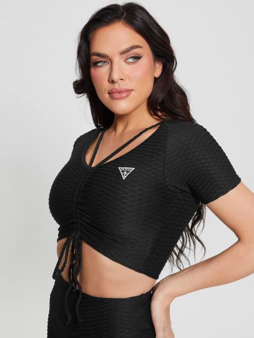 GUESS top corto eco delma activo mujer 0P8X1285 negro vestir