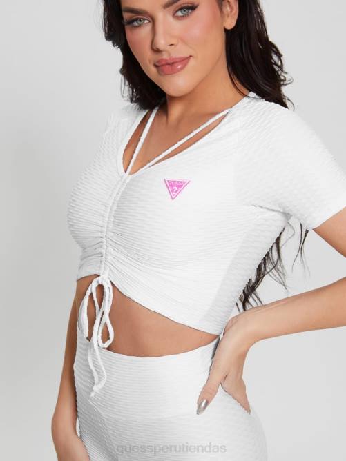 GUESS top corto eco delma activo mujer 0P8X1390 blanco puro vestir