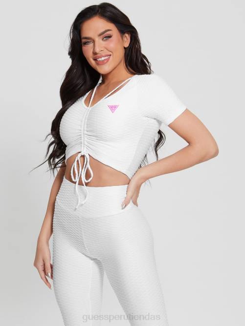 GUESS top corto eco delma activo mujer 0P8X1390 blanco puro vestir