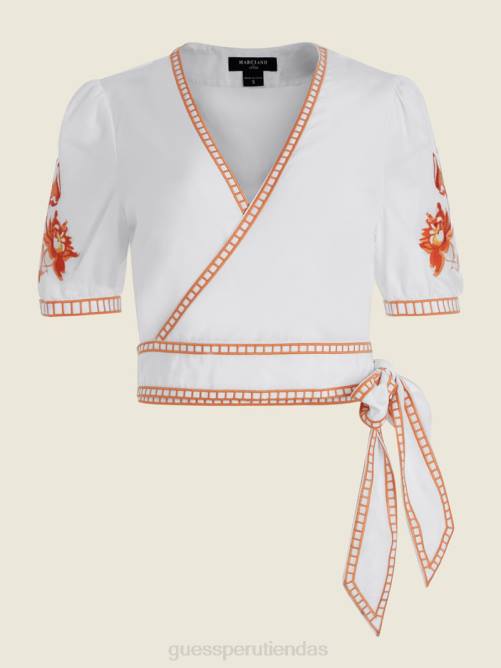 GUESS top cruzado san lucas mujer 0P8X1407 blanco multicolor vestir
