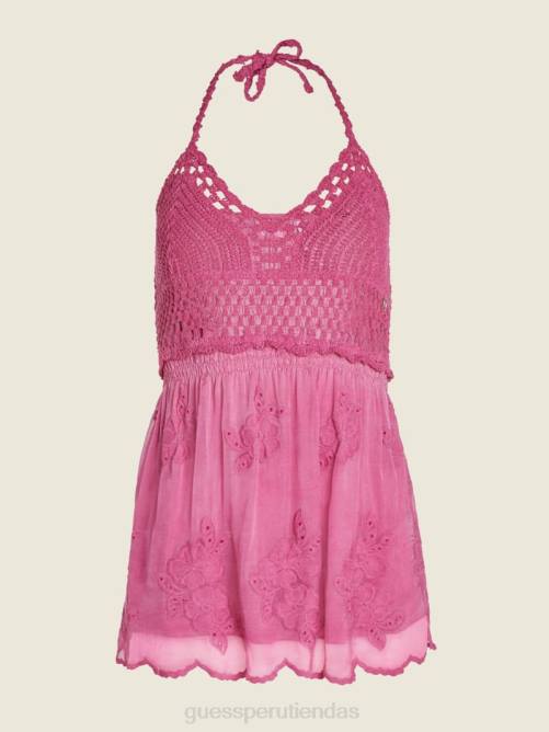 GUESS top de crochet hailey mujer 0P8X1711 fruta del dragón púrpura vestir