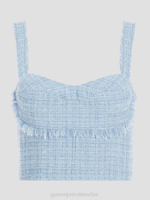GUESS top de tweed emily mujer 0P8X1614 cielo anochecer multi vestir