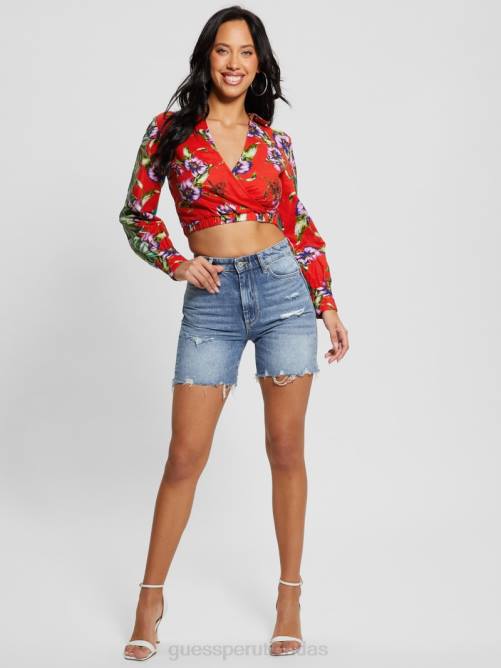 GUESS top eco aiko en mezcla de lino mujer 0P8X979 terraza vestir