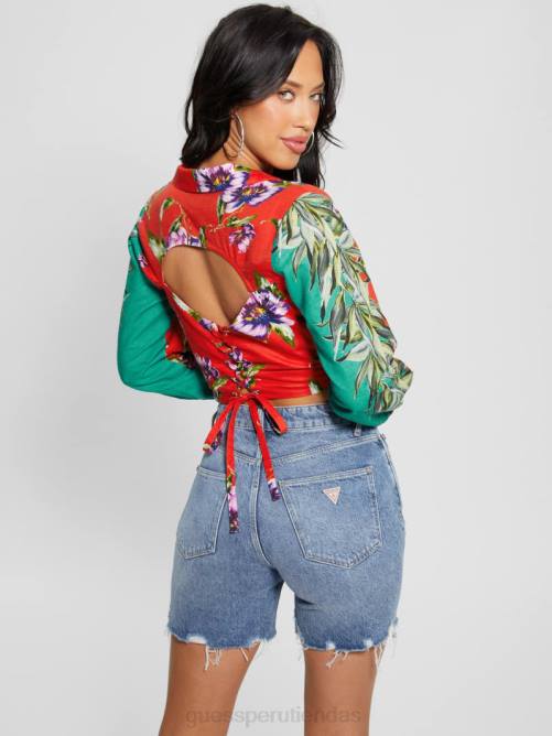 GUESS top eco aiko en mezcla de lino mujer 0P8X979 terraza vestir