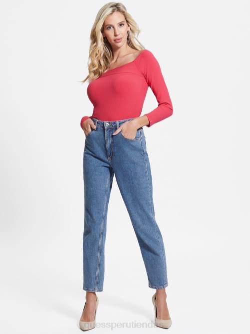 GUESS top eco amelia con hombros descubiertos mujer 0P8X1599 jugo de fruta rosa vestir