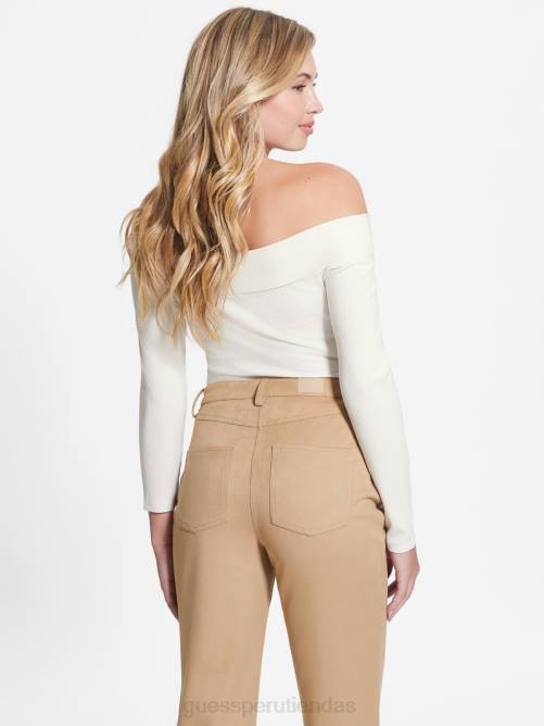 GUESS top eco amelia con hombros descubiertos mujer 0P8X1630 blanco crema vestir