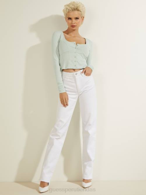 GUESS top eco amori con botones mujer 0P8X1554 palma de aloe vestir