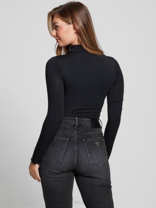 GUESS top eco brienna con aberturas mujer 0P8X965 negro vestir