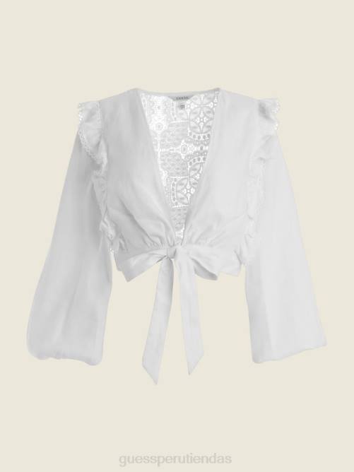 GUESS top eco christabel mujer 0P8X1657 blanco puro vestir