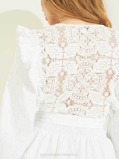GUESS top eco christabel mujer 0P8X1657 blanco puro vestir