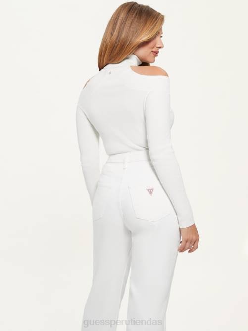 GUESS top eco kamia con aberturas mujer 0P8X1684 paloma blanca vestir