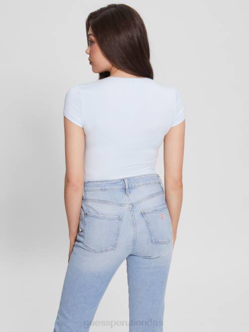 GUESS top eco rayla fruncido mujer 0P8X1437 aire fresco vestir