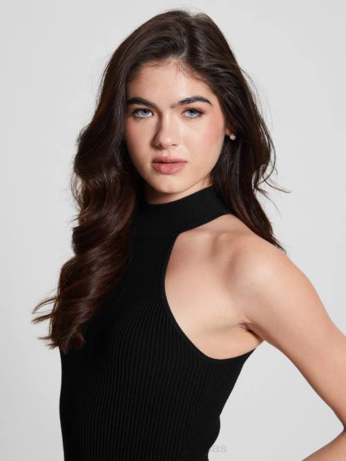 GUESS top eco shayna con cuello alto mujer 0P8X1155 negro vestir