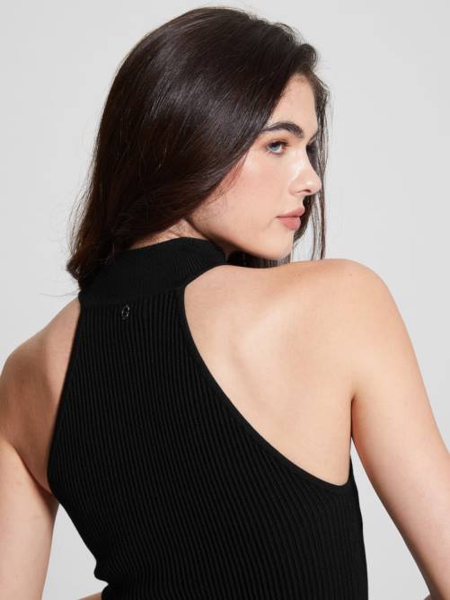 GUESS top eco shayna con cuello alto mujer 0P8X1155 negro vestir