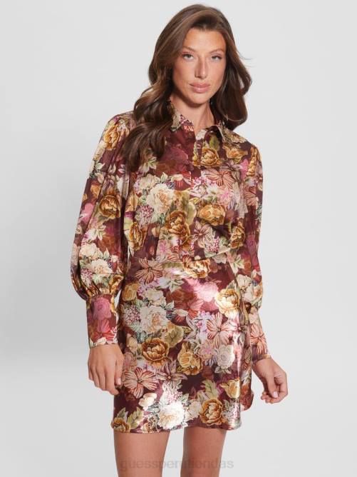 GUESS top ecológico con dije de cuervo mujer 0P8X1471 impresión de tapiz digital ma vestir