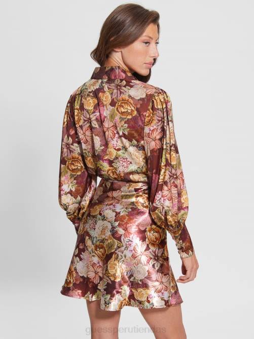 GUESS top ecológico con dije de cuervo mujer 0P8X1471 impresión de tapiz digital ma vestir