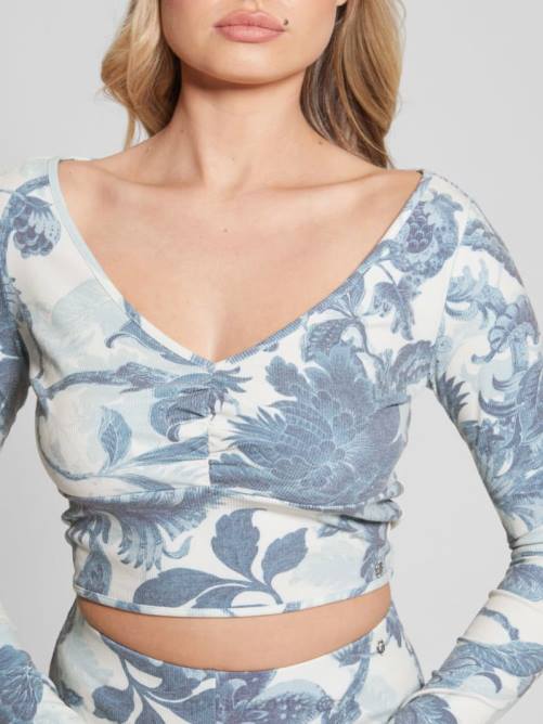 GUESS top floral enriqueta mujer 0P8X1389 porcelana estampado floral bl vestir