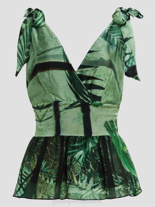 GUESS top fruncido roxan mujer 0P8X1634 selva tropical vestir