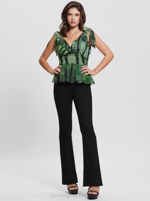 GUESS top fruncido roxan mujer 0P8X1634 selva tropical vestir