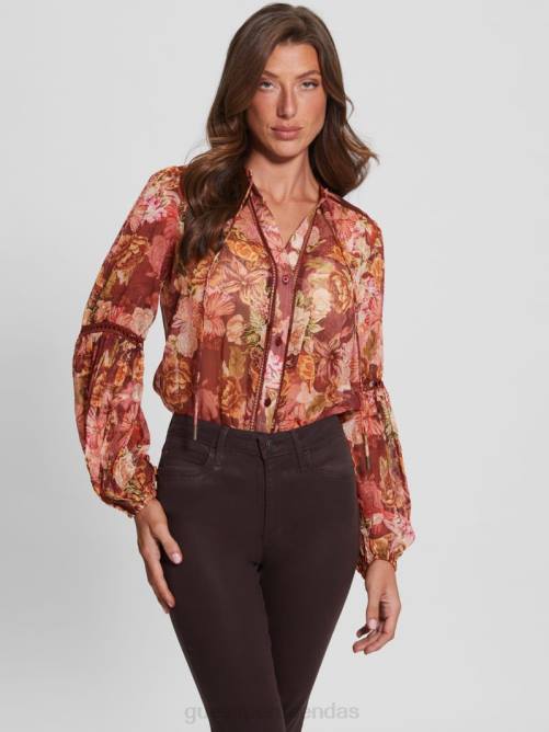 GUESS top josette ecológico mujer 0P8X1560 impresión de tapiz digital ma vestir