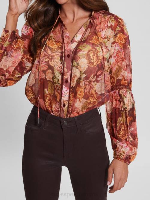 GUESS top josette ecológico mujer 0P8X1560 impresión de tapiz digital ma vestir