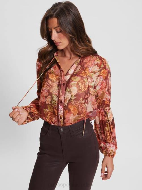 GUESS top josette ecológico mujer 0P8X1560 impresión de tapiz digital ma vestir