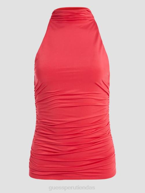 GUESS top maeve drapeado ecológico mujer 0P8X1063 karma rosa vestir