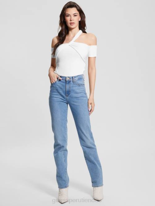 GUESS top malori con tirantes retorcidos mujer 0P8X992 blanco puro vestir