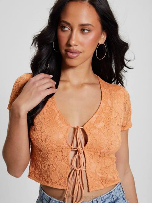 GUESS top nia con cordones mujer 0P8X947 durazno dulce vestir