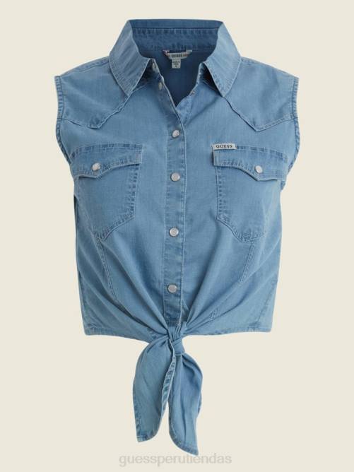 GUESS top occidental clásico mujer 0P8X102 lavado medano vestir
