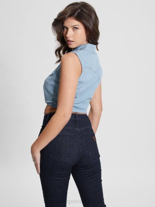 GUESS top occidental clásico mujer 0P8X102 lavado medano vestir