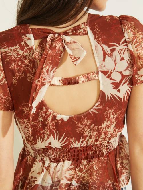 GUESS top paisley eco lila mujer 0P8X1516 tocador de jardín campestre vestir
