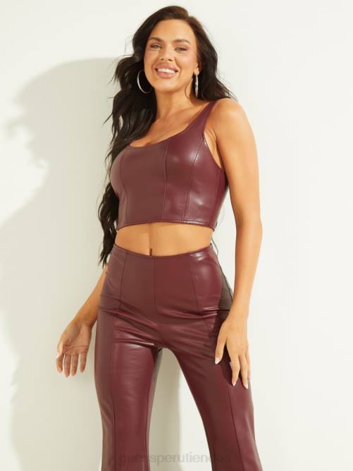 GUESS top sabella de piel sintética mujer 0P8X1409 vino místico vestir