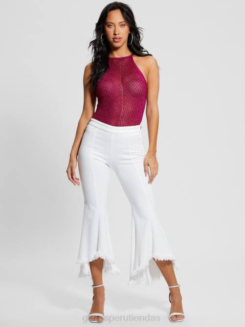 GUESS top sin mangas de lúrex alexie mujer 0P8X1003 plena floración rosa multi vestir