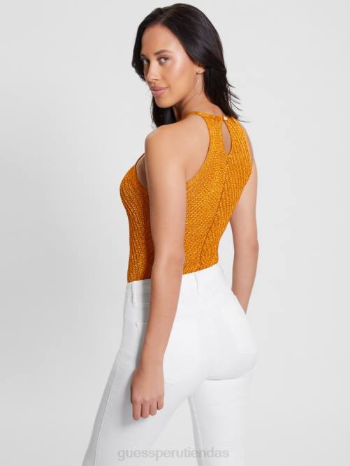 GUESS top sin mangas de lúrex alexie mujer 0P8X946 floración de otoño multi vestir